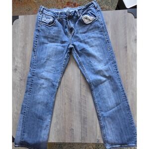 Cowgirl Tuff Co. Bootcut Medium Wash Blue Denim Jeans Wimen 34x31 (29" Inseam)